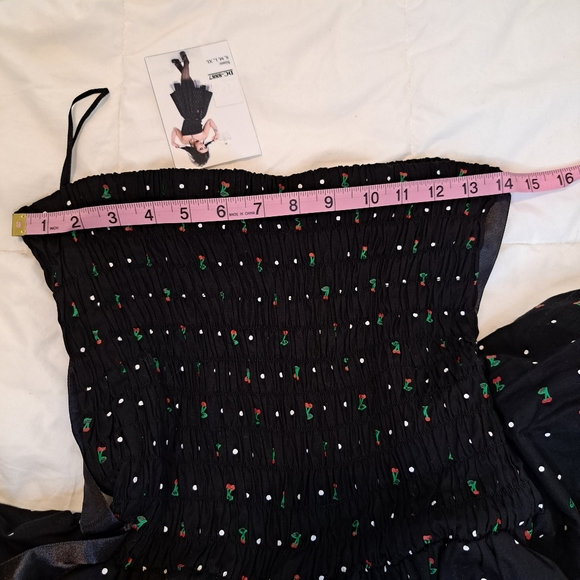 Dead Threads Goth Dress Sleeveless Petticoat Cherry Pattern Cherries Size Small - Picture 7 of 8